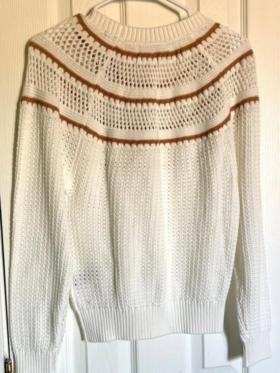 Hunter Sweaters - Hunter Women's 100% Cotton Pointelle Knit Pullover Sweater White S NWT